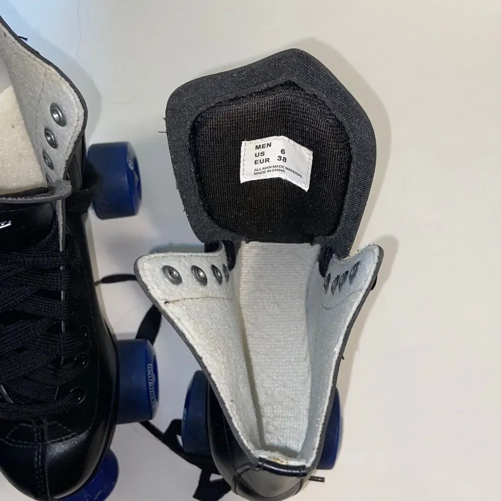 Chicago Black Roller Skates with Blue Wheels